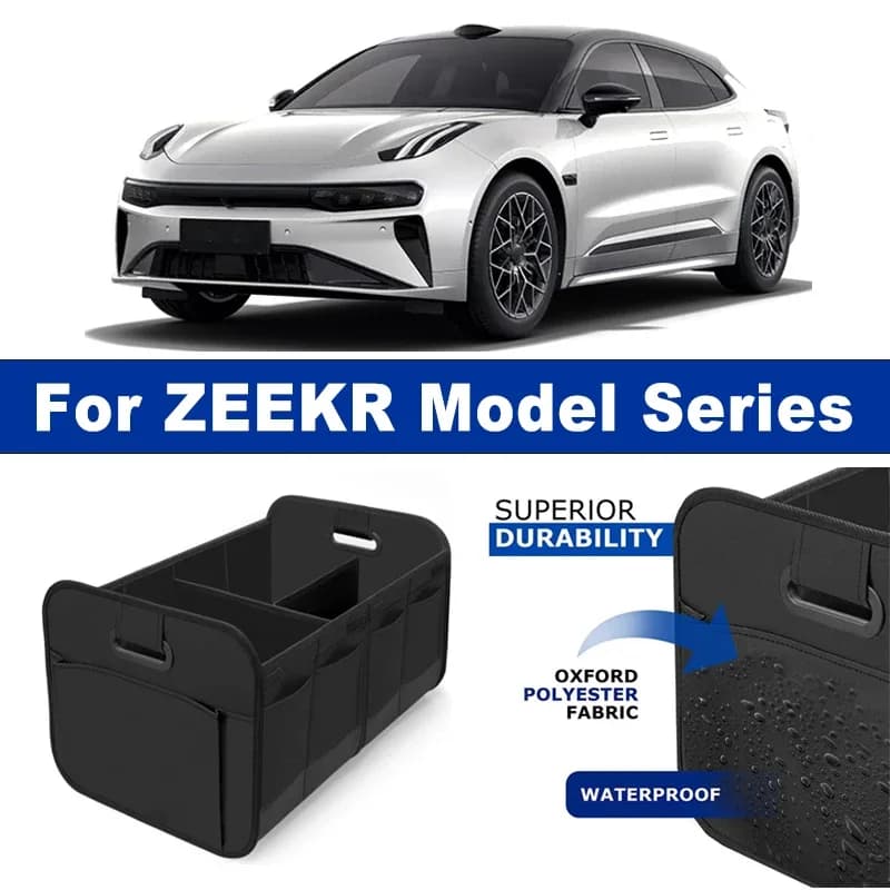 Foldable Car Organizer Portable Storage Box With Side Net for ZEEKR 001 007 009 X 7X 8X 9X MIX