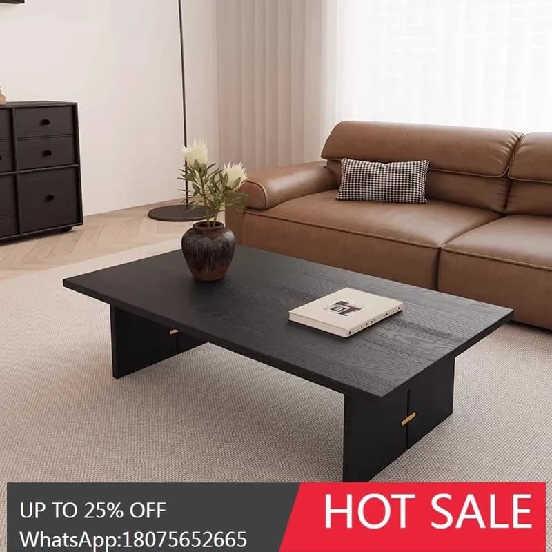 Retro solid wood coffee table B & B carbonized wood tea table home living room coffee table