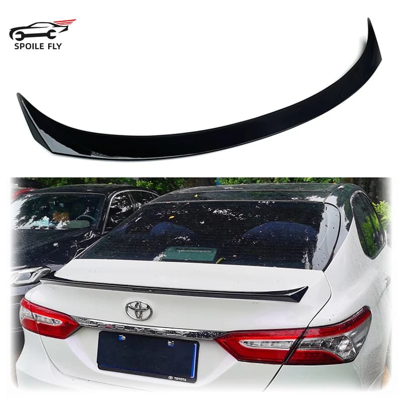 For Toyota Camry 2018 2019 2020 2021 2022 High Quality ABS Rear Wing Spoiler Glossy Black Or Carbon Fiber Look Car Body Kit