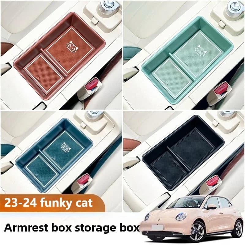 Car Special Armrest Box Layered Storage Box Central Control Storage Box Modified Interior for ORA Funky Cat 2023 2024