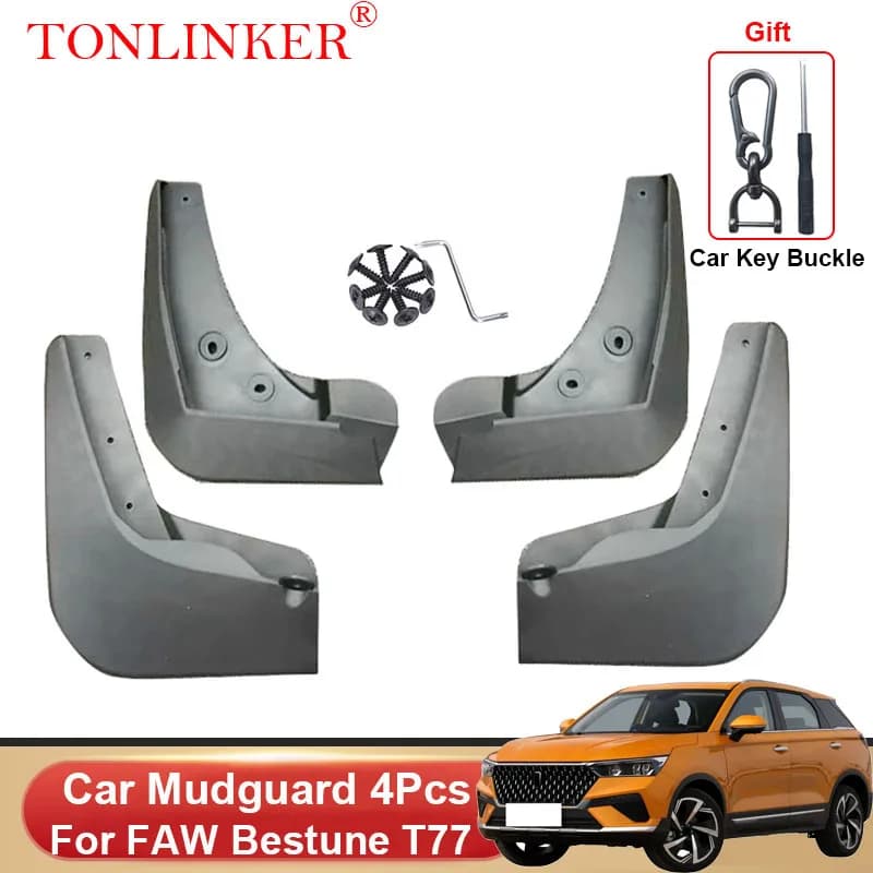 Car Mudguard For FAW Bestune T77 2020 2021 2022 2023- Front Rear Mud Flaps Semi-Rigid ABS Platic Splash Guards Mudflaps 4Pcs Set
