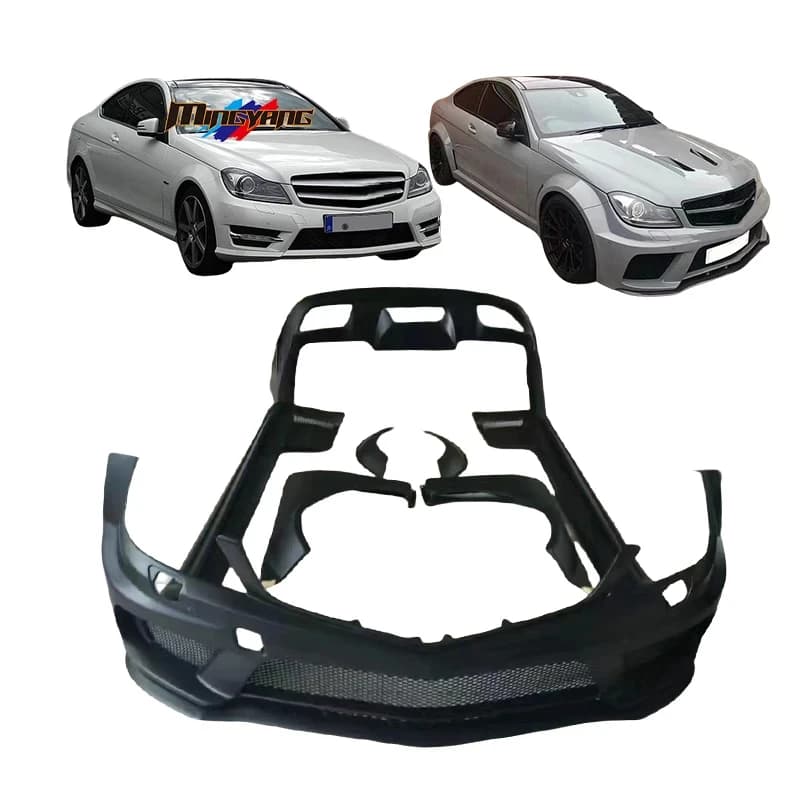FRP Black Series C63 Car Bumper Fender Side Skirt Bodykit Part for   C Class W204 Coupe 2011-2013 Body