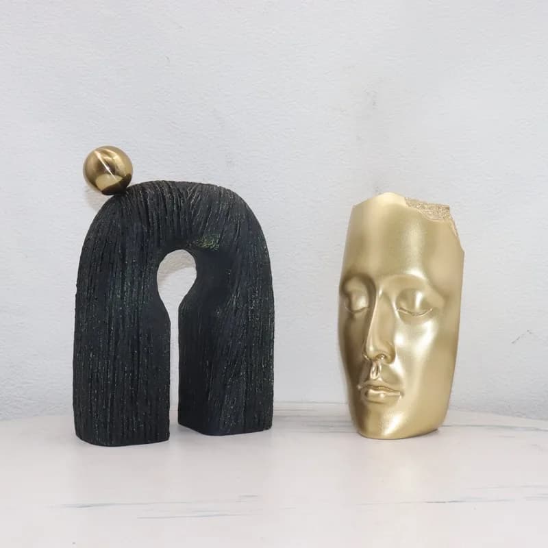 U-shaped Arch Abstract Minimalist Art Wood Grain Resin Art Sculpture Desk Decoration Resin Crafts Sculpture Home Decoration