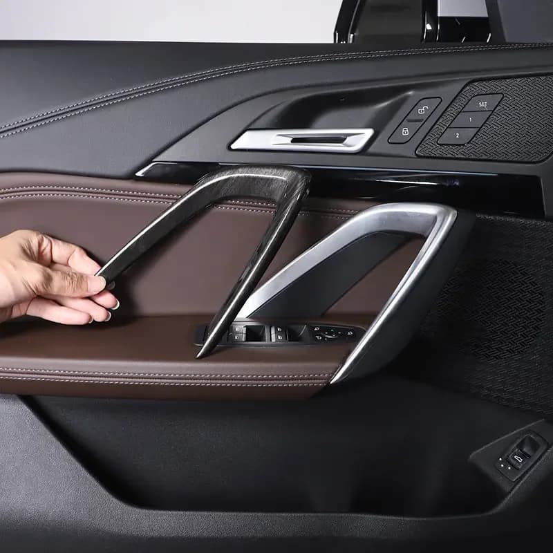 For BMW X1 IX1 U11 2023-2025 ABS Carbon Fiber Car Door Handle Cover Trim Interior Car Accessories