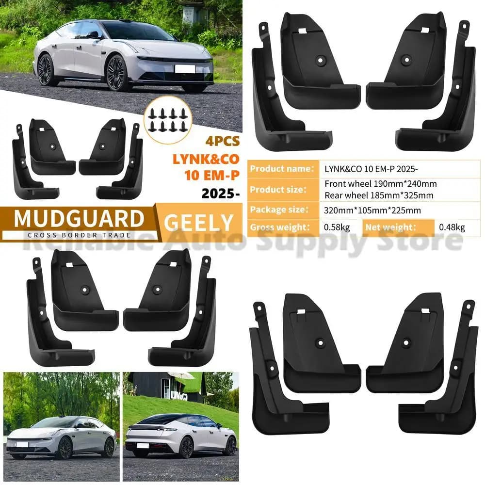For LYNK&CO 10 EM-P 2025 Premium Mud Flaps High Quality Car Tire Fender Guards Durable Auto Accessories Stylish Modification