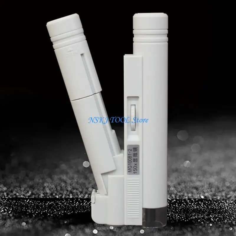 L8RC Handheld 150X Enlarge Microscope with Illuminate 139Mm for Hobbyists & Collector