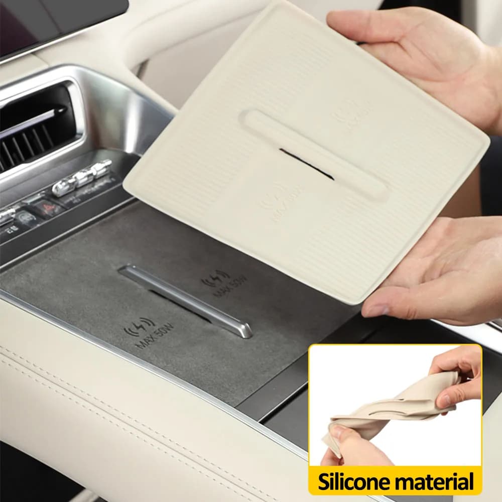 For Denza N9 Central Control Wireless Charging Silicone Anti Slip Pad Interior Modification Product Water Cup Cover