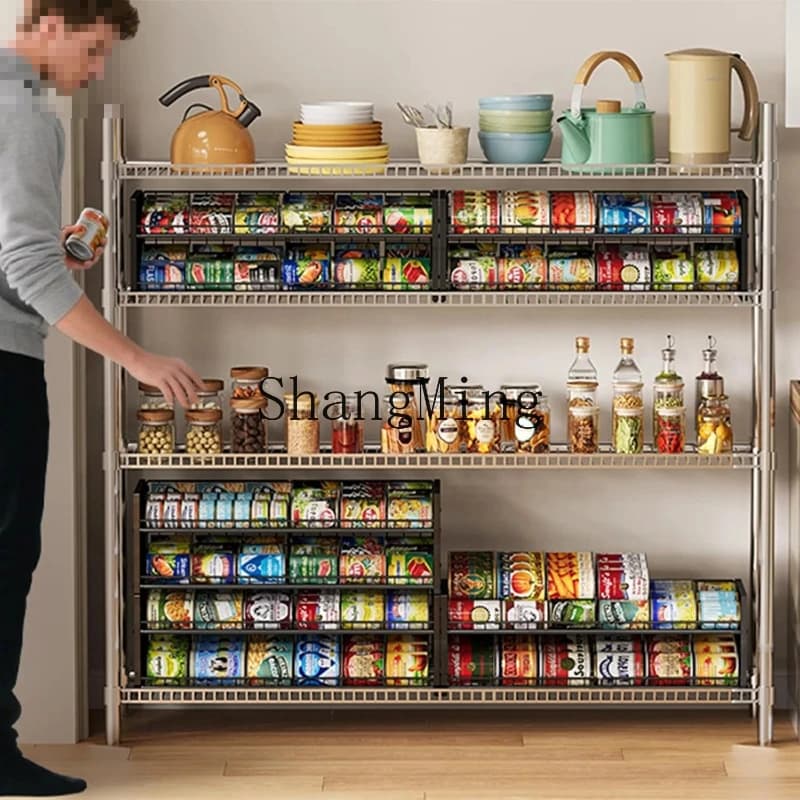 SM household new tableware room length can rack organizer stackable can organizer