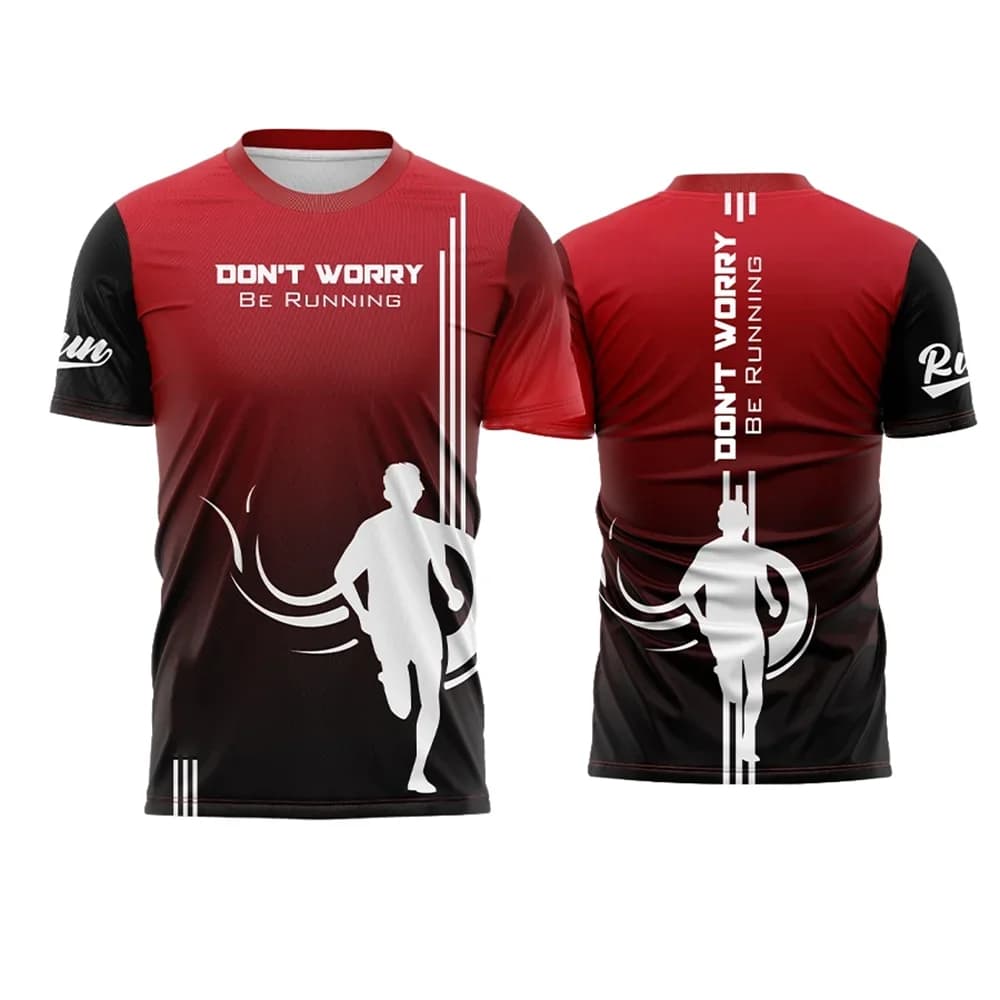 Running Quick Dry Sports T Shirts for Men Summer Short Sleeve Fashion 3D Printed Gym T-shirts Loose Breathable Crew Neck Tops
