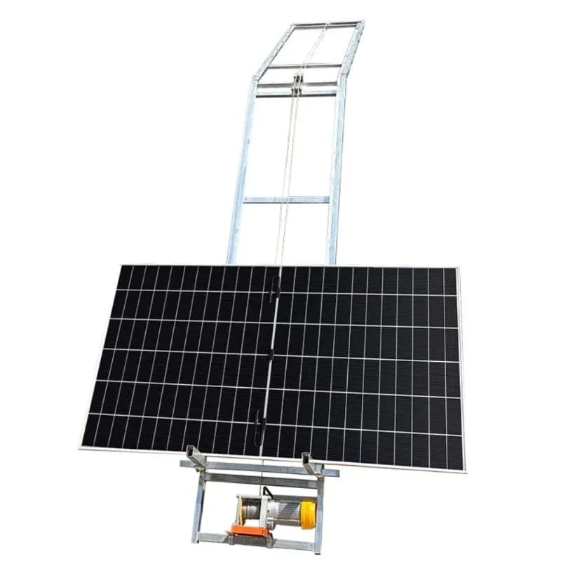 Photovoltaic panel lift for small tile houses with automatic turning