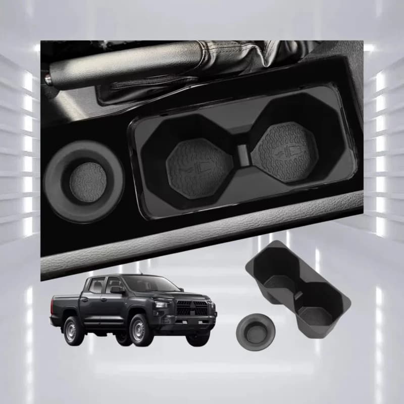 for Mitsubishi Triton 2024 2025 Cup Holder Central Console Water Cup Holder TPE Drinks Holder Storage Case Car Accessories 2pcs