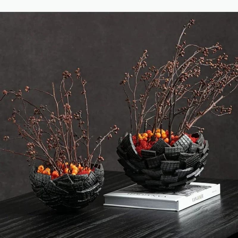 Geometric Hollow Metal Crafts Moon Floral Arrangement Accessories Meniscus Full Moon Metal Figurine Home