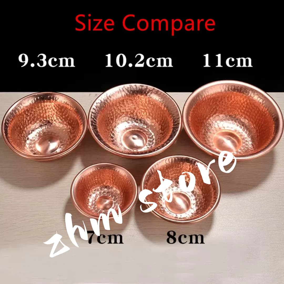 1Pcs,Relief Pure Copper Drinking Bowl Pure Brass Small Auspicious Holy Water Cup Buddhist 11cm Bowl Home's Gift Decorative