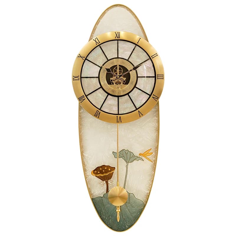 New Chinese-style home living room Chinese style atmosphere wall watch modern light luxury creative art wall clock