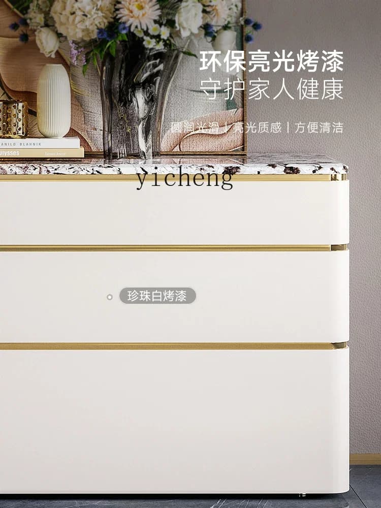 v1  light luxury six-bucket drawer cabinet modern simple dining side bedroom French bedside locker living room porch cabinet