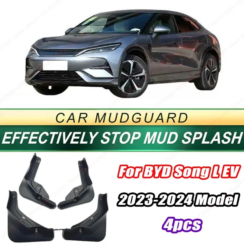 For BYD Song L EV 2023-2024 Model 4PCS Front Rear Mud Flaps Splash Guards Fender Mudguards Auto Accessories