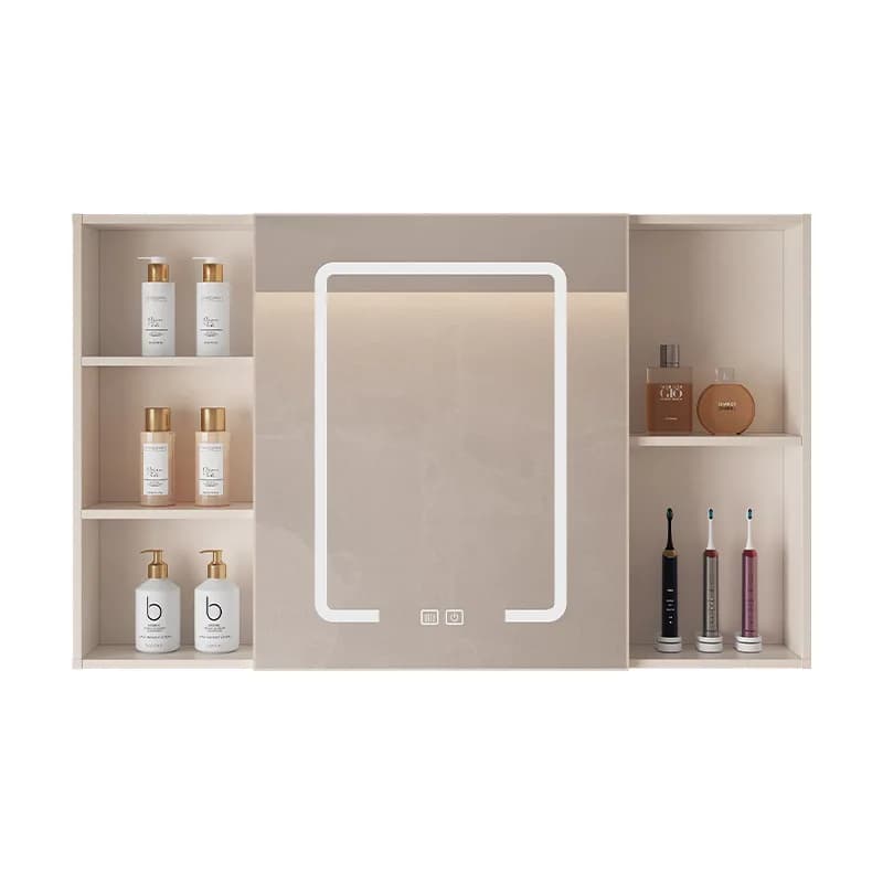 LMM moisture-proof space aluminum mirror cabinet open grid storage smart mirror cabinet bathroom wall-mounted type