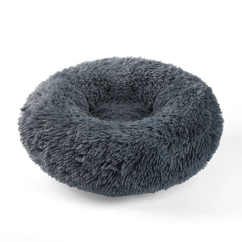 Comfortable waterproof plush donut round dog bed soft wash cat bed removable pet pad
