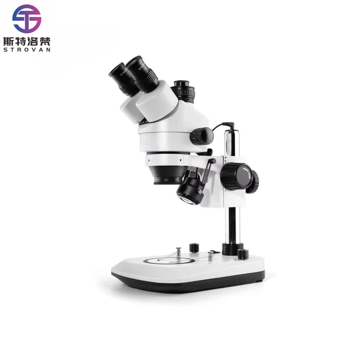 Jewelry Microscope 7-45X Professional Stand Industrial Trinocular Stereo 360 Degree Rotation Microscope