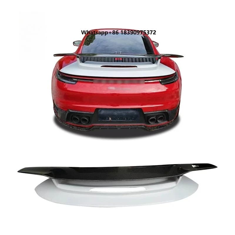 For Carrera 911 992  SD Style Fiberglass Rear Trunk Spoiler