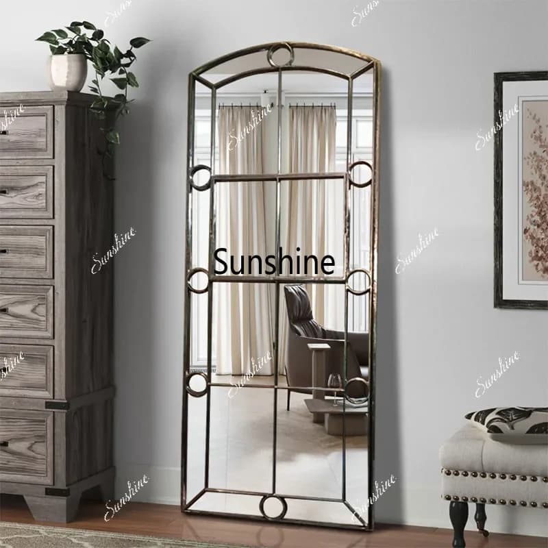 Medieval style old-fashioned full-length mirror wall-mounted decorative mirror wall-mounted full-body fitting mirrorTJ