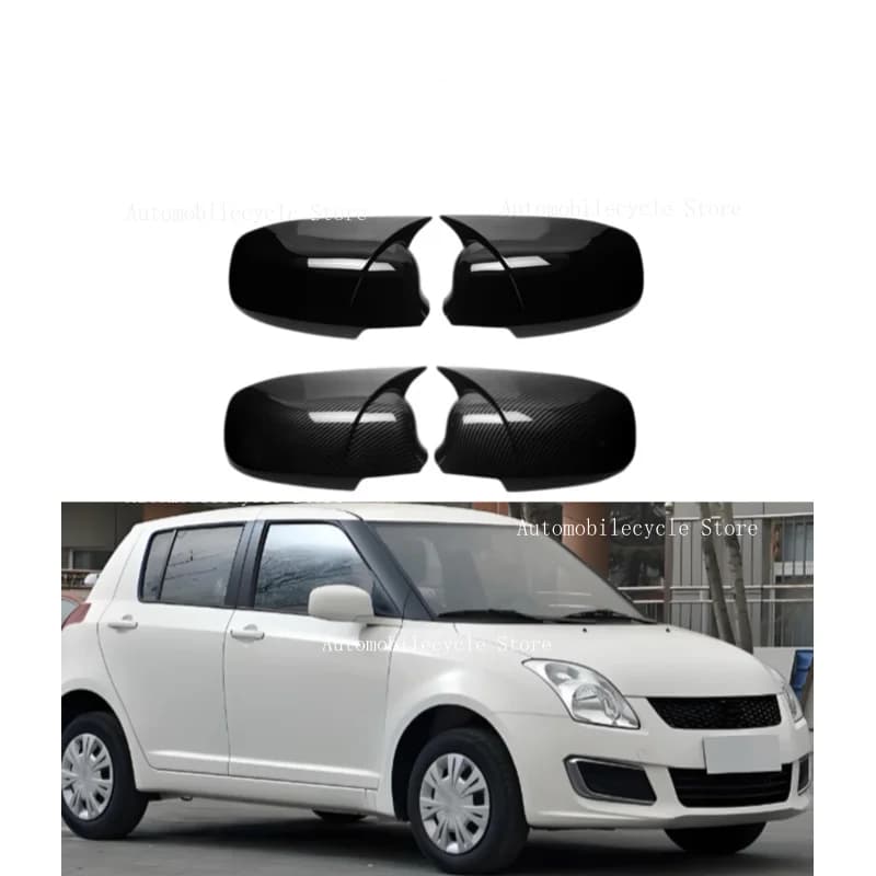 Car Rearview Side Mirror Cover Wing Cap  For Suzuki Swift 2005-2016 Exterior Case Trim Accessories  Carbon Fiber Look