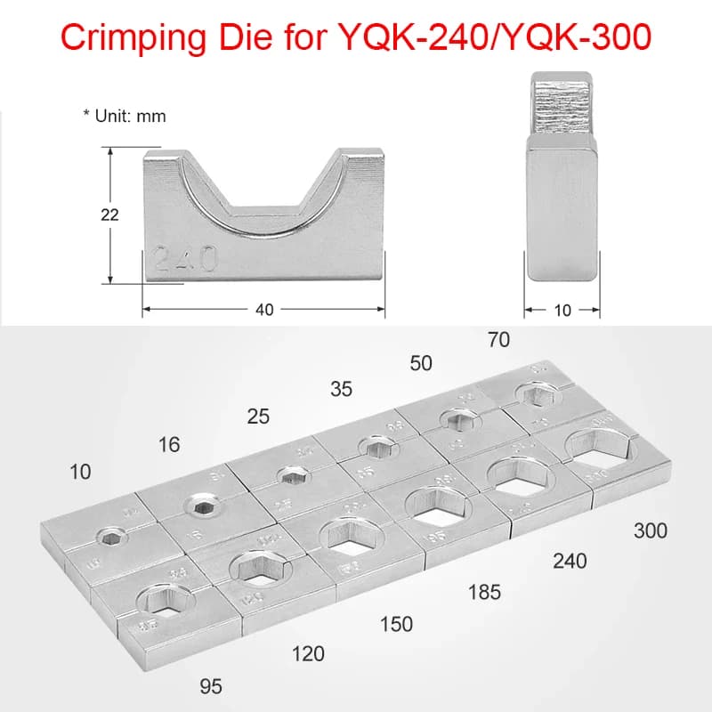 Hydraulic Crimping Dies for YQK-300 / YQK-240 Hydraulic Crimping Tool