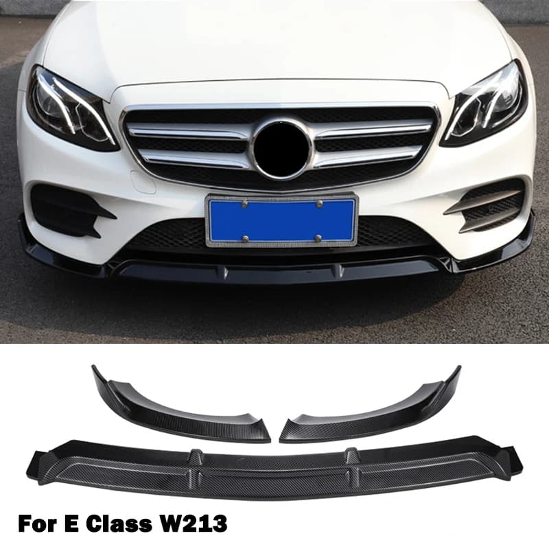 Front Bumper Lip Body Kit Spoiler Splitters Diffuser For Mercedes Benz E Class W213 E200 E300 E320 2016-2020 Sport Carbon Fiber