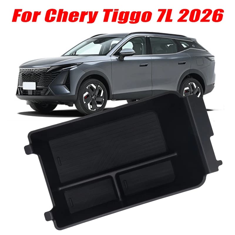 For Chery Tiggo 7L 2026 Model Armrest Storage Box ABS Central Organozer Tray Stowing Tidying Car Accessories