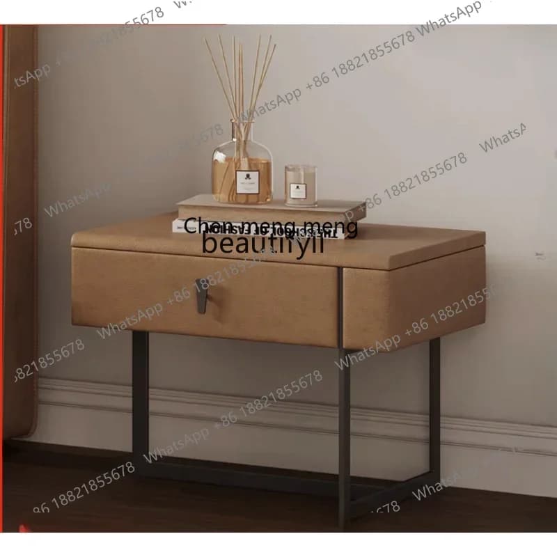 cc182R11 Modern Light Luxury Simple Bedside Table Bedside Locker Leather Bedroom Storage Cabinet New Product storage cabinet  fu