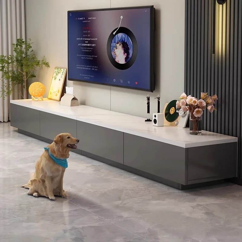 TV cabinet floor to ceiling household light luxury high end small apartment storage integrated