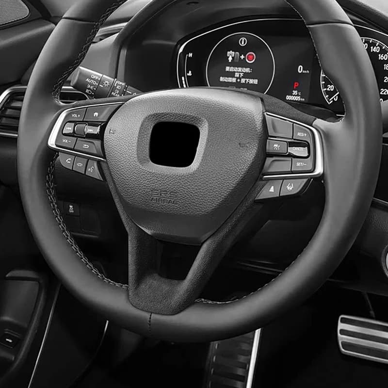 For Honda Accord 10th Gen & Inspire 2018-2022 Steering Wheel Boot Cover Trim Sticker Made of Alcantara Car Interior Accessories