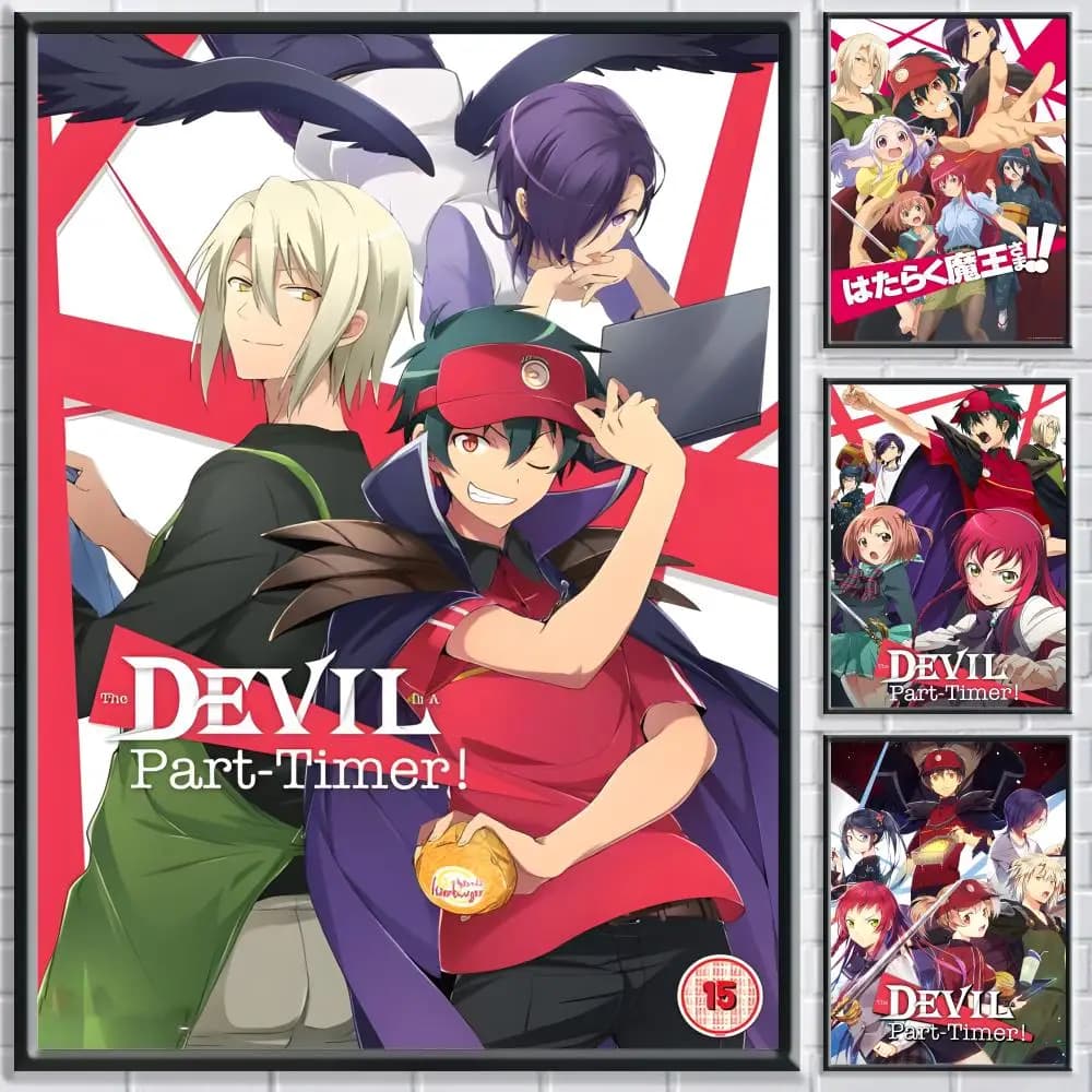Anime T-The Devil Is a Part-Timer! Poster HD Self Adhesive Waterproof Wall Art Ideal for Home Office Dorm Bedroom Great Gift