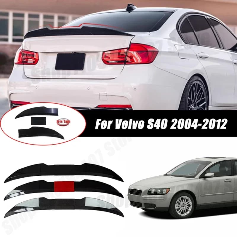 3pcs Sedan Rear Trunk Spoiler For Volvo S40 2004-2012 Adjustable DIY Modified Trunk Spoiler Automotive Accessories