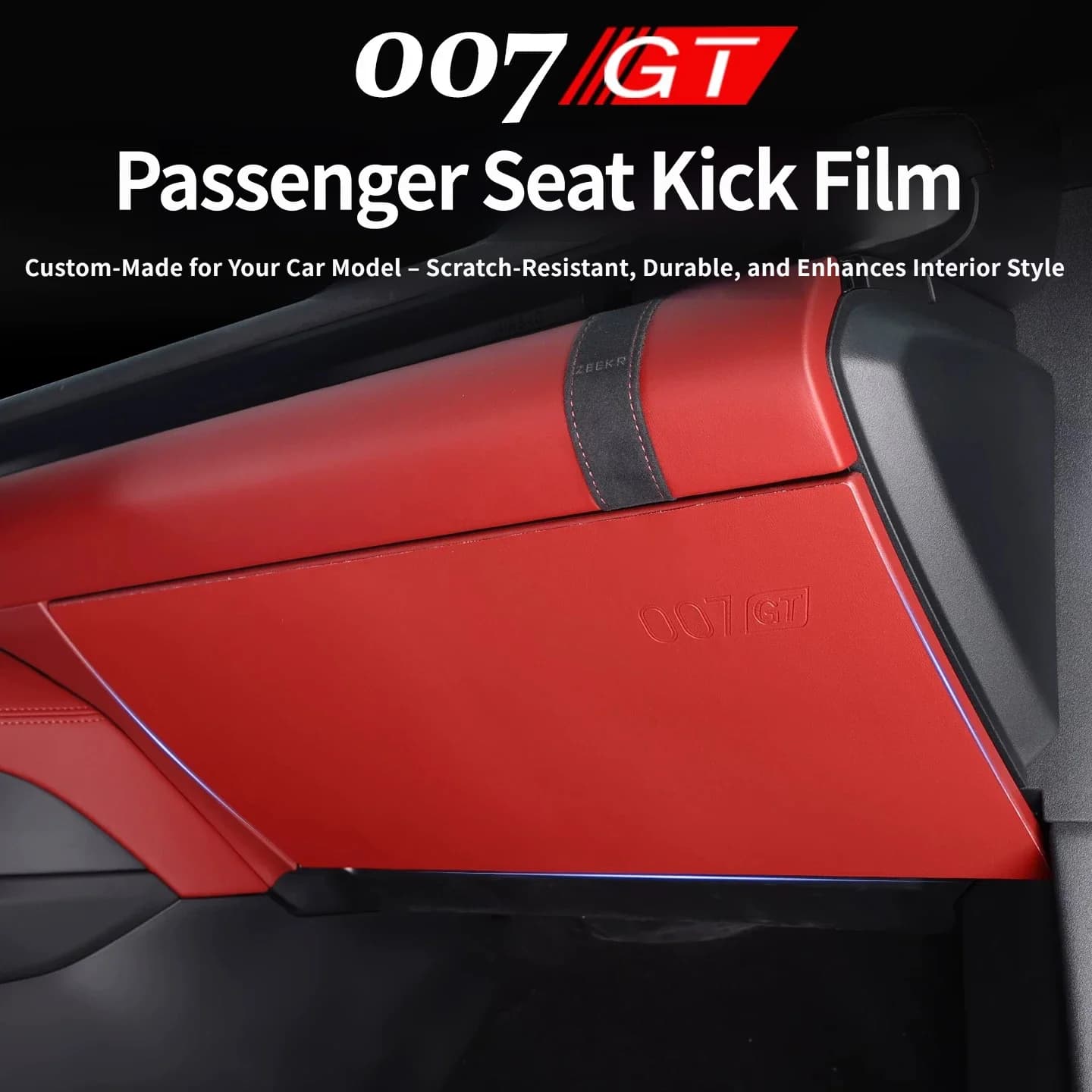 For Zeekr 7GT 007GT 2025 2026 Passenger Side Anti Kick Pad Nappa Eco Leather Scratch Proof Guard Interior Accessories