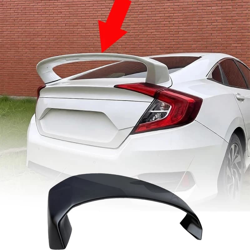 For Honda Civic 10th Gen Sedan 2016 2017 2018 2019 Rear Trunk Spoiler Wings ABS Ducktail Tail Wing Auto Tuning Body Kit
