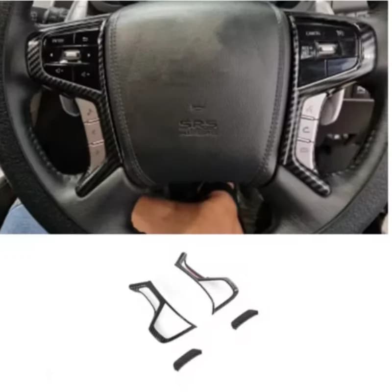 For Mitsubishi Pajero/Montero/Shogun Sport 2020-2023 Interior Car Steering Wheel Decoration Cover Trim Frame Sticker Accessories
