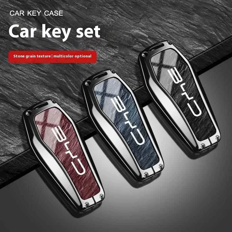 NEW car zinc alloy leather car remote key set Suitable for BYD Atto 3 Han EV Dolphin Lied Tang DM Qin PLUS Song Pro MAX Yuan