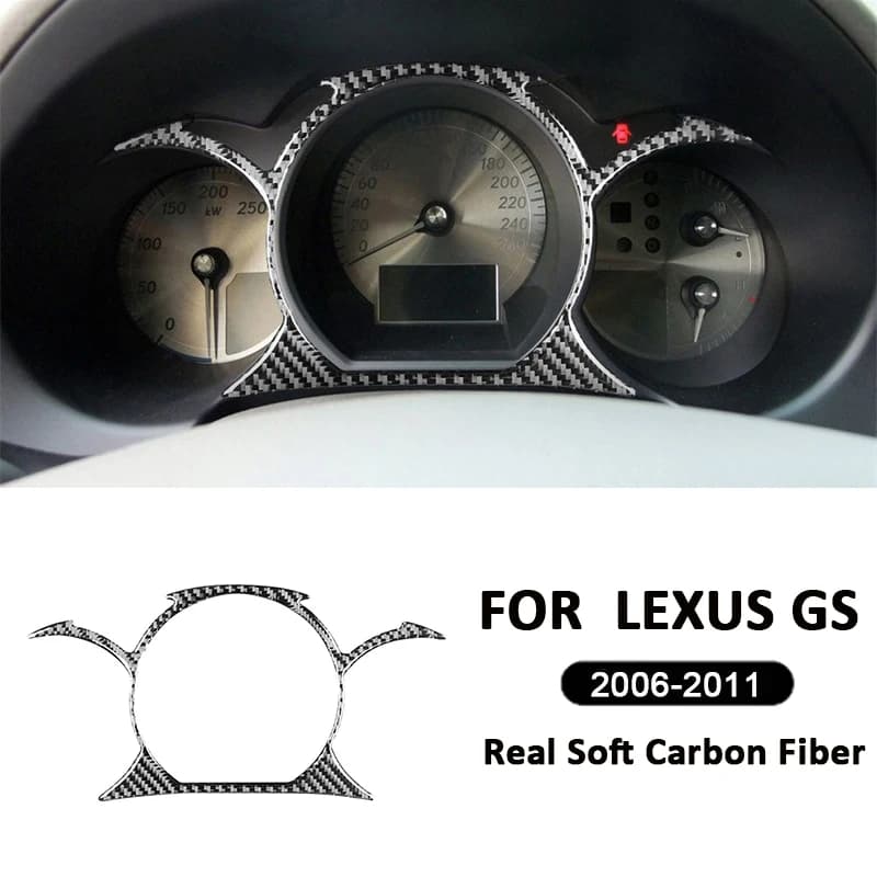 Carbon Fiber Car Console Dashboard Speed Panel Screen Frame Decoration Sticker For LEXUS GS 2006-2011 Interior Accessories