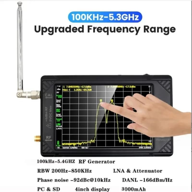 4-Inch, display 100kHz to 5.3GHz with 32GB