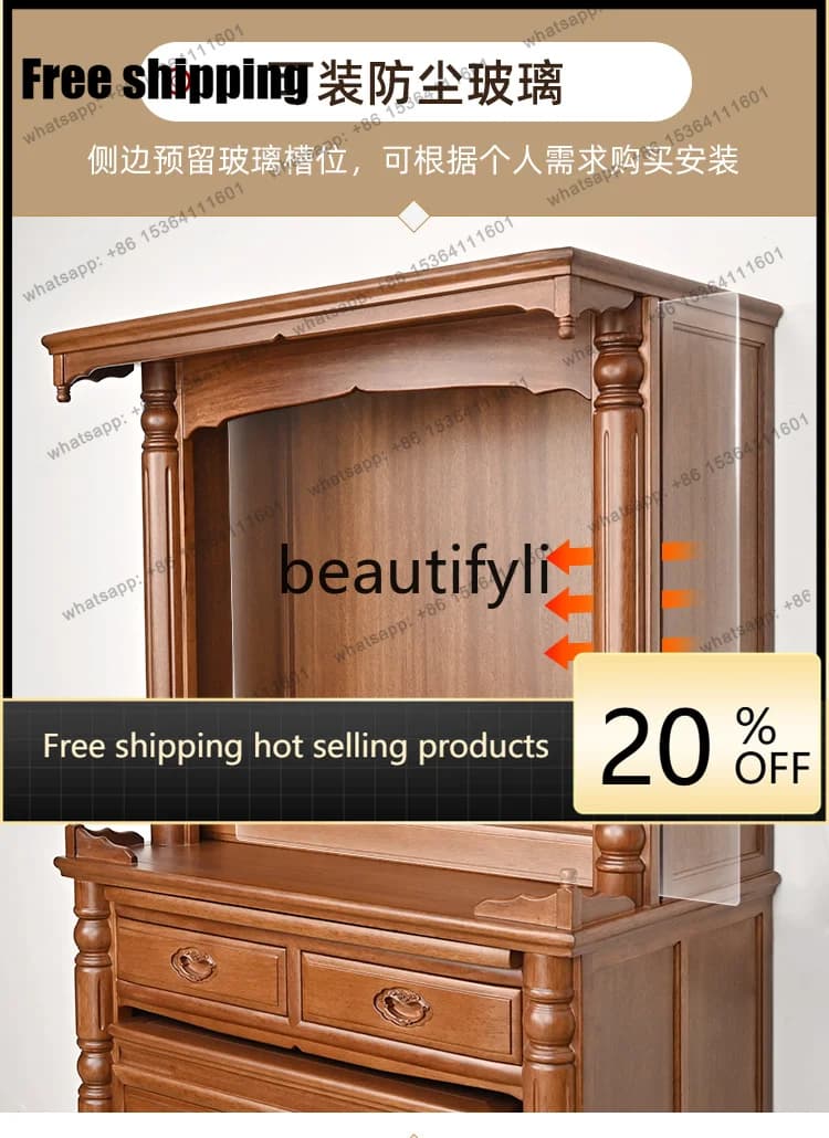 Factory Direct Solid wood Buddhist niche new Chinese vertical cabinet household offering table Buddhist platform Bodhisattva