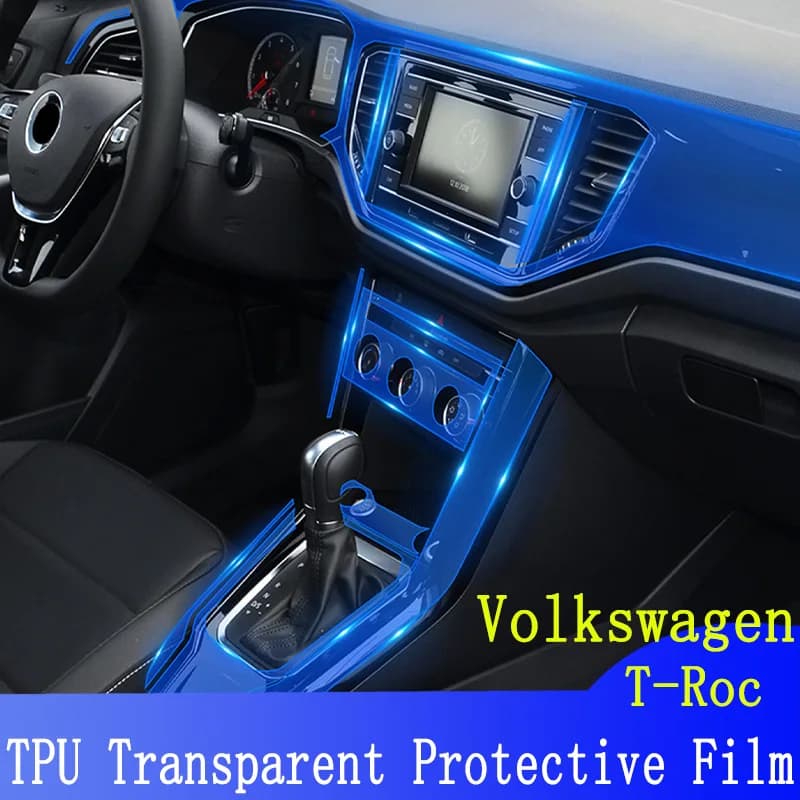 For Volkswagen T-Roc 2018-2022 Car Interior Center Console Transparent TPU Protective Film Anti-scratch Repair Car Stickers