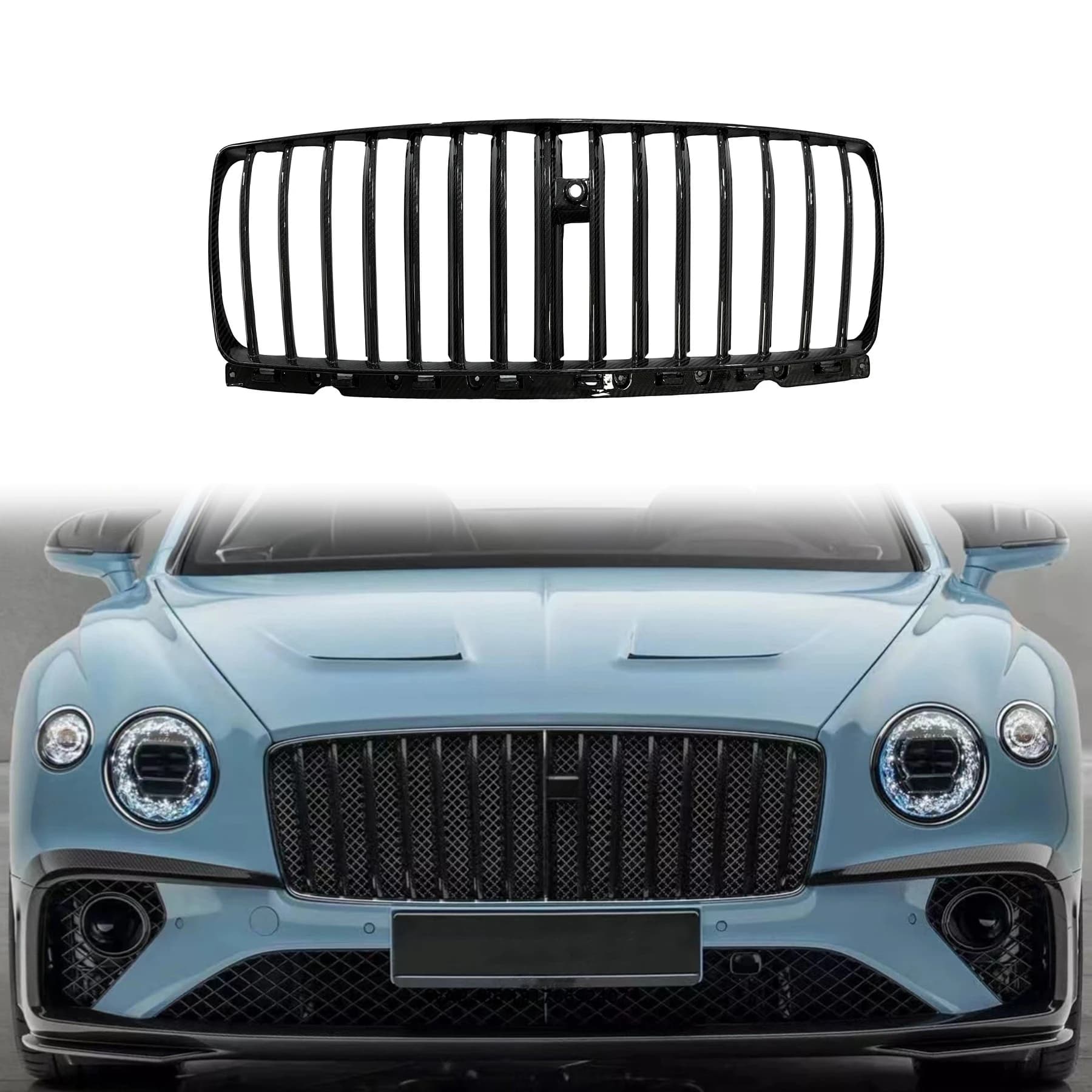 Continental GT M Style Dry Carbon Fiber Body Kit Automotive Accessories Front Bumper Grille for ‘Bentley Continental GT