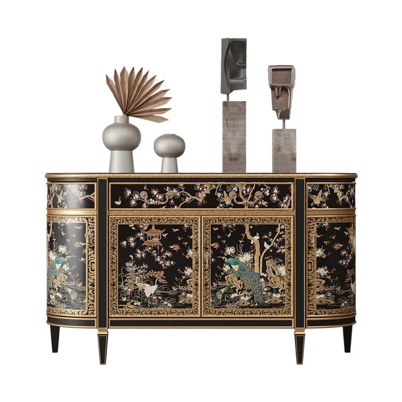 LTT French Chinese style painted entrance cabinet entrance hall decorative drawer cabinet solid wood dining side cabinet