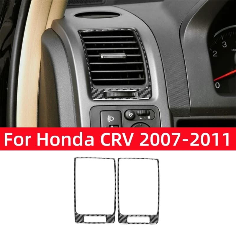 For Honda CRV 2007 2008 2009 2010 2011 Accessories Carbon Fiber Interior Car Side Air Condition Air Outlet Vent Frame Cover Trim
