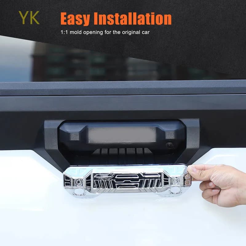 For Toyota Tundra 2022-2025 ABS Carbon Fiber/sliver/black Car Tailgate Handle Cover Frame Decorative Sticker Car Accessories