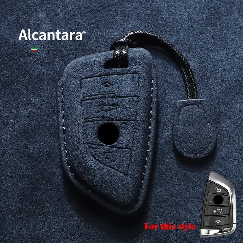 Suede Car Key Case for BMW For 1 3 5 7 Series X1 X3 X5 X7 F20 F48 F15 F16 G20 G28 G22 G23 G30 G12 Keychain Accessories