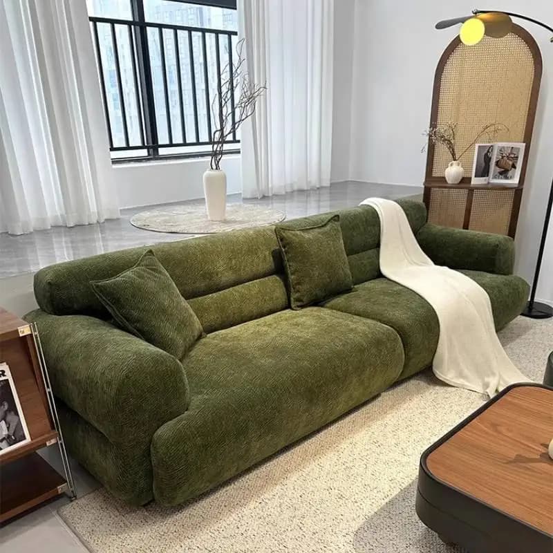 High Back Green Living Room Sofas European Dark Japanese Curved Living Room Sofas Floor Lazy Woonkamerbanken Furniture Home