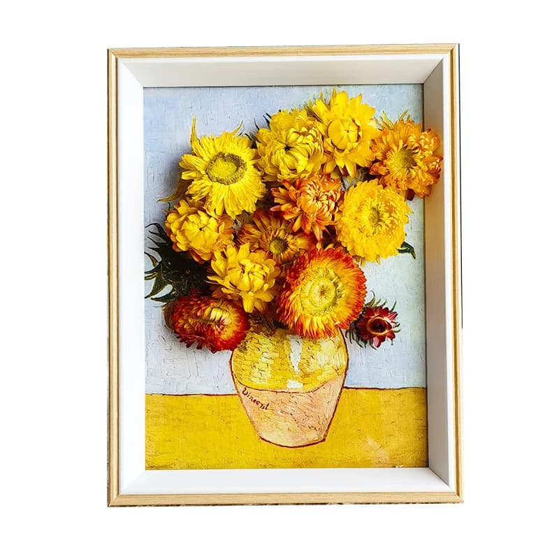 DIY Dried Flower Photo Frame Kit, Preserved Flower Art Frame Desktop Decor, Mother's Day Handmade Craft Gift