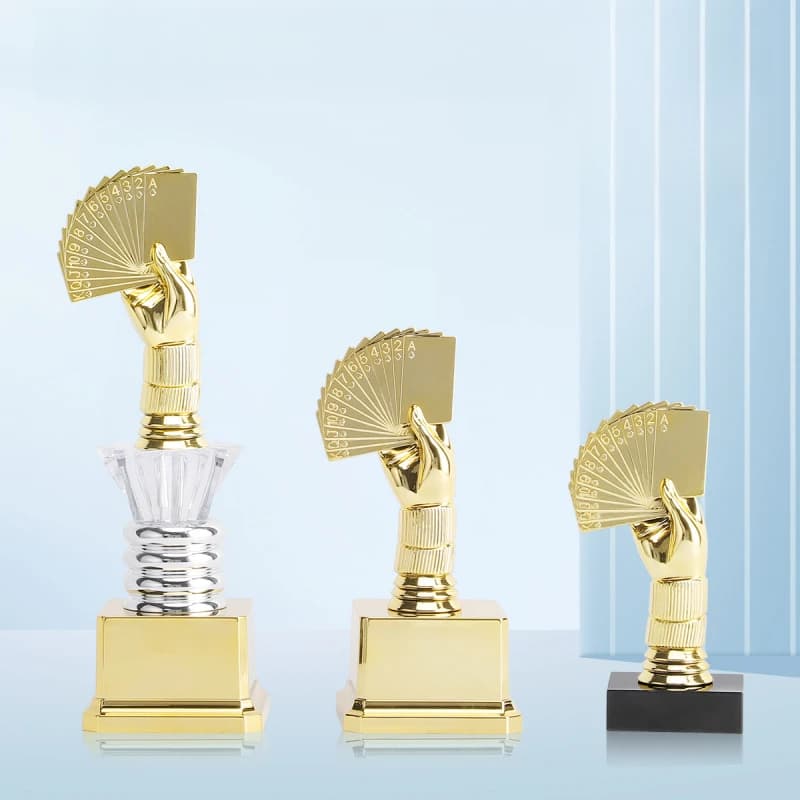 Card Game Competition Trophy 21-Point Arithmetic Magic Show Poker Plastic Trophy Custom Engraving